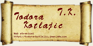 Todora Kotlajić vizit kartica